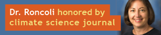 Dr. Roncoli honored by climate science journal