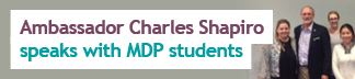 Ambassador Charles Shapiro speaks with Emory MDP students